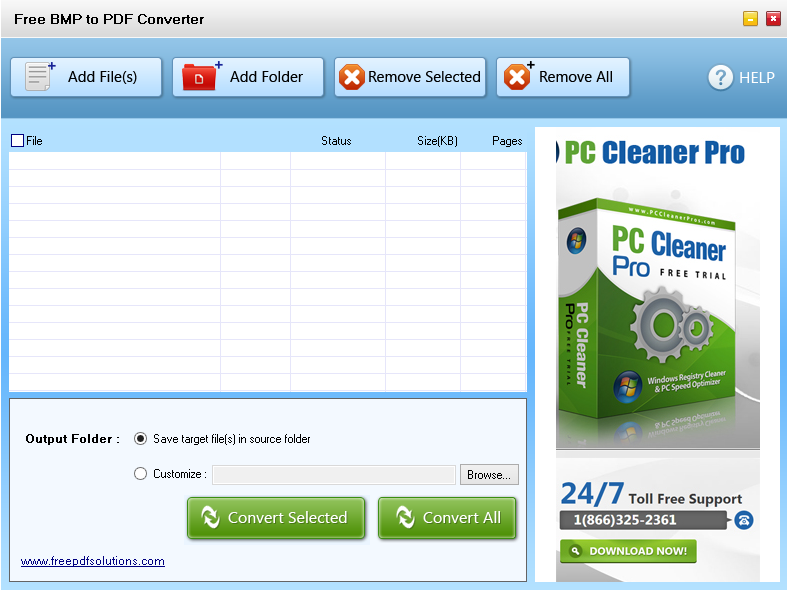 Convert BMP images to PDF files.