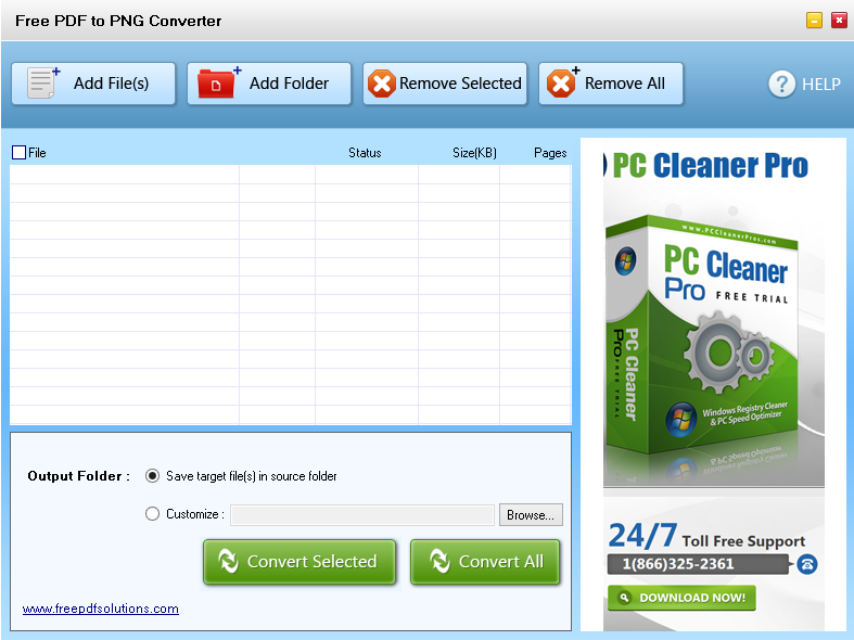 Convert Adobe PDF files to PNG image format.